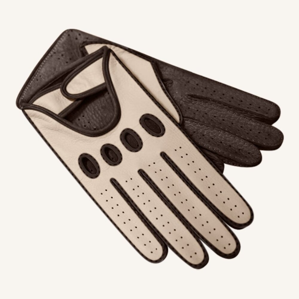 M.A.M.A. Women's Hand Gloves For Driving - Beige, Brown 2